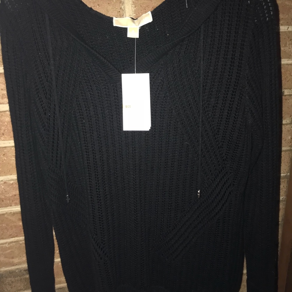 Michael Kors black mesh lightweight cotton hoodie.